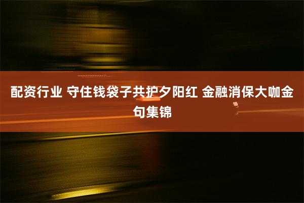 配资行业 守住钱袋子共护夕阳红 金融消保大咖金句集锦