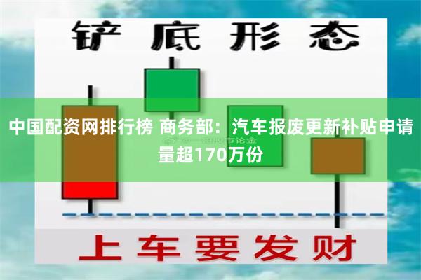 中国配资网排行榜 商务部：汽车报废更新补贴申请量超170万份