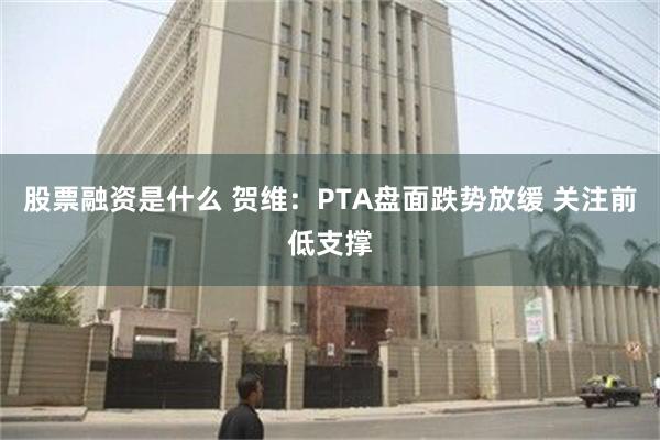 股票融资是什么 贺维：PTA盘面跌势放缓 关注前低支撑